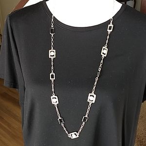 Avenue Long Silver Necklace